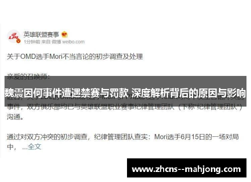 魏震因何事件遭遇禁赛与罚款 深度解析背后的原因与影响 魏震因何事件遭遇禁赛与罚款 深度解析背后的原因与影响